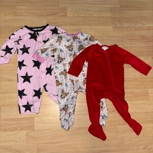 Pink Star Print Kids One Piece